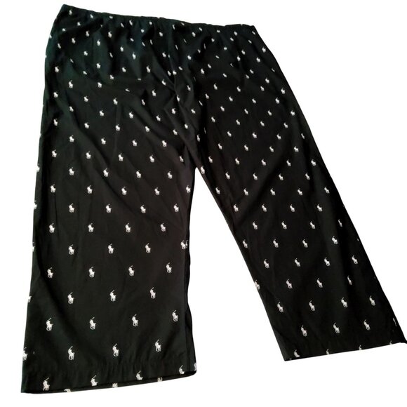 Polo Ralph Lauren Pants - Polo Ralph Lauren womenPajama Pants Black With White Pony Print Size 4X 100% Cot